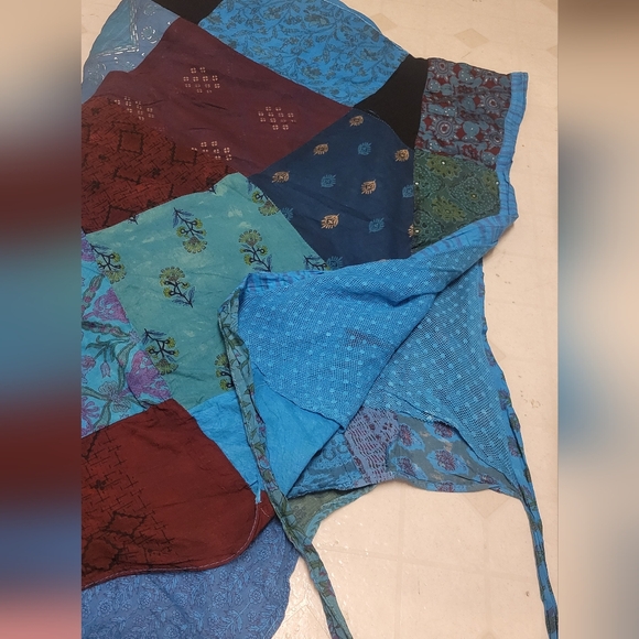 NWT from Jackpot - Turquoise Patchwork Wrap Skirt - Picture 3 of 3